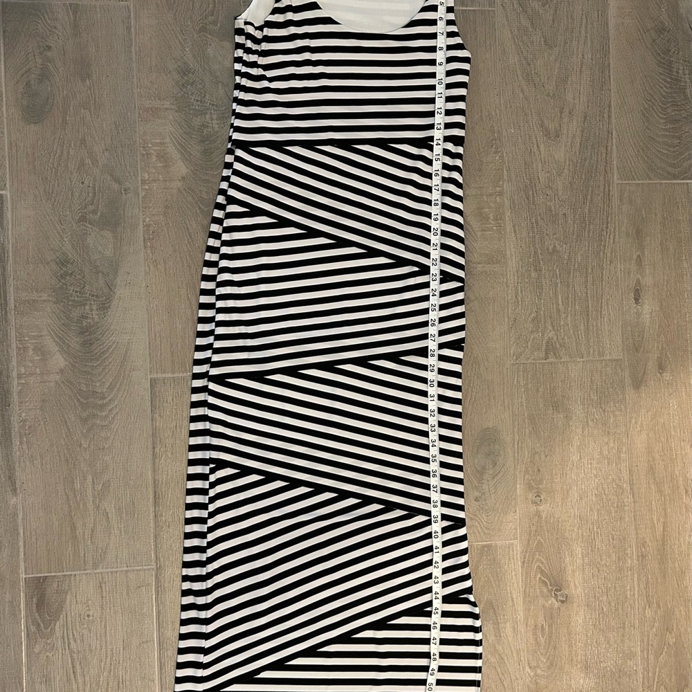 Black and White Striped Maxi Dress Size Large